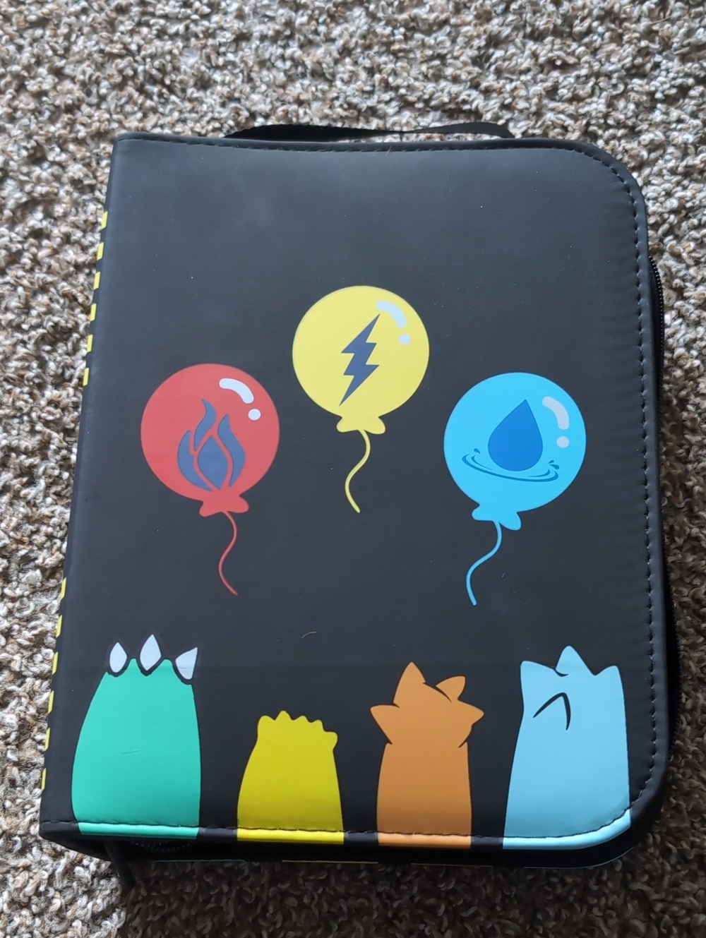 Pikachu, Charmander, Bulbasaur, And Squirtle Zippered Pokemon Card Binder
